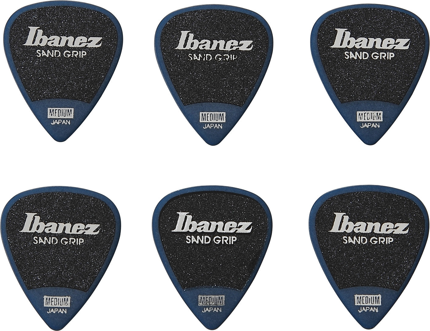 IBANEZ Grip Wizard Series Sand Grip Flat Pick - 6er Pack