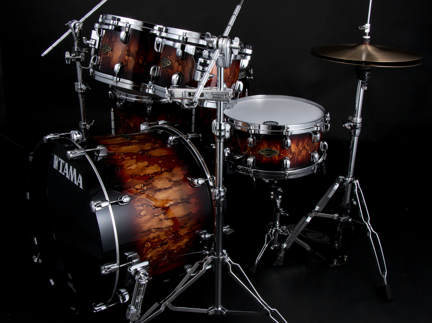 TAMA Starclassic Walnut/Birch Lacquer Rack Tom 12" x 8" - Molten Brown Burst/Chrom HW