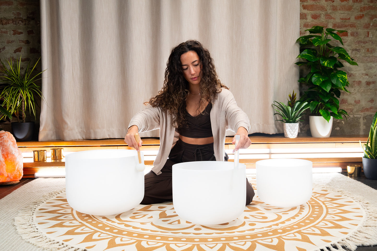 MEINL Sonic Energy 3-piece Crystal Singing Bowl Set, C3 / E3 / G3, 440 Hz
