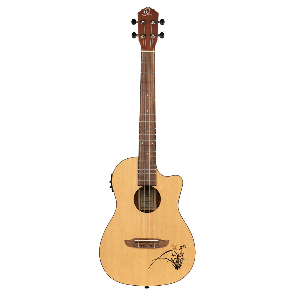ORTEGA Bonfire Series Preamp Baritone Ukulele 4 String - Spruce/Sapele Natural