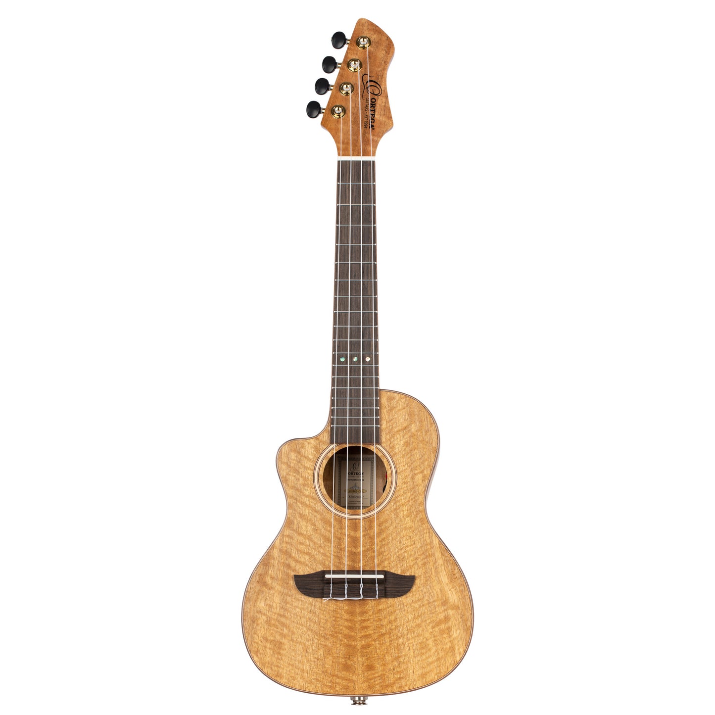 ORTEGA Horizon Serie Konzert Preamp Ukulele 4 String Lefty - Mango Natural + Bag
