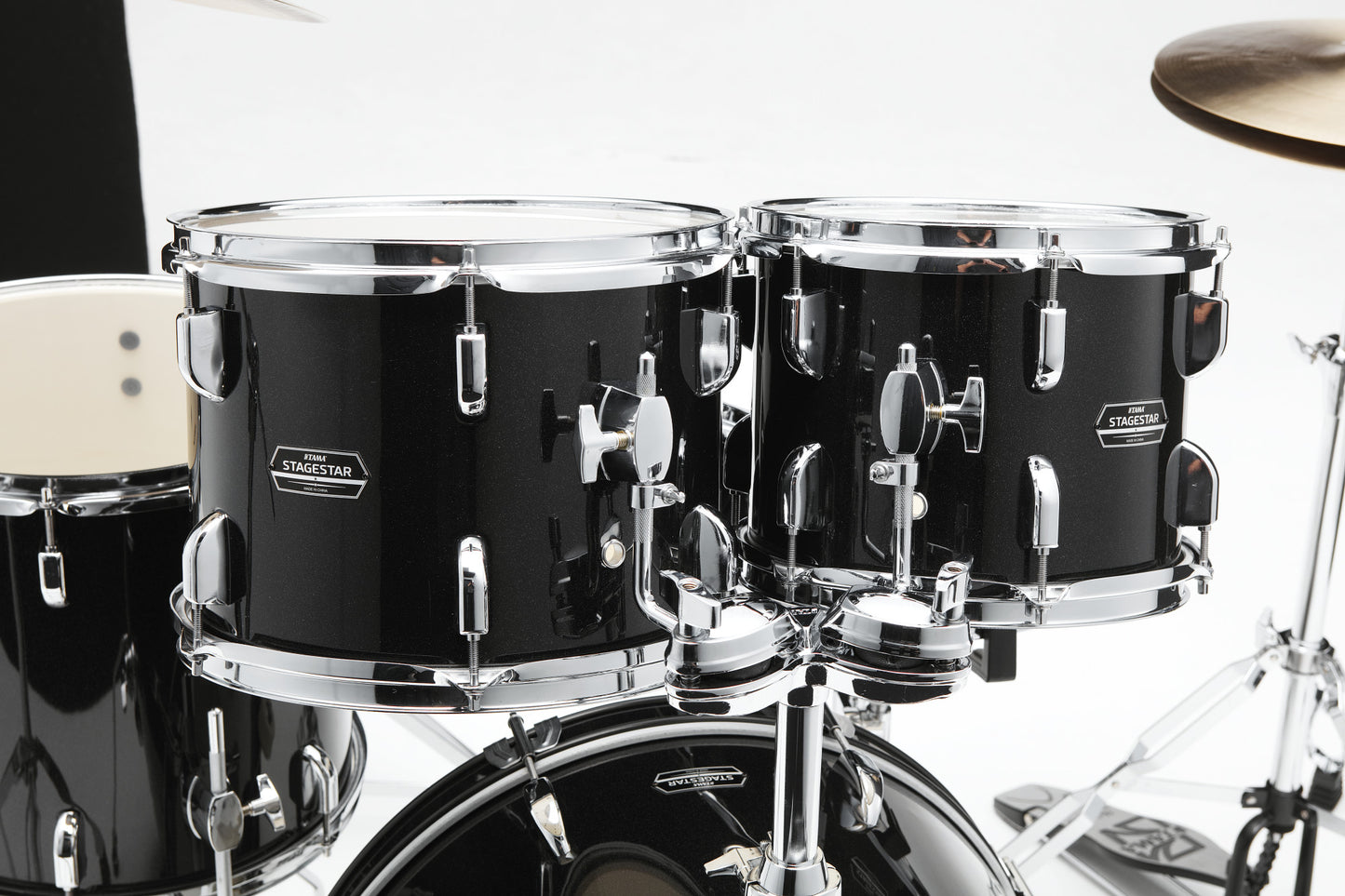 TAMA Stagestar Drum Set 5 teilig (20" BD) - Black Night Sparkle/Chrom HW + MEINL Cymbals BCS Cymbal Set