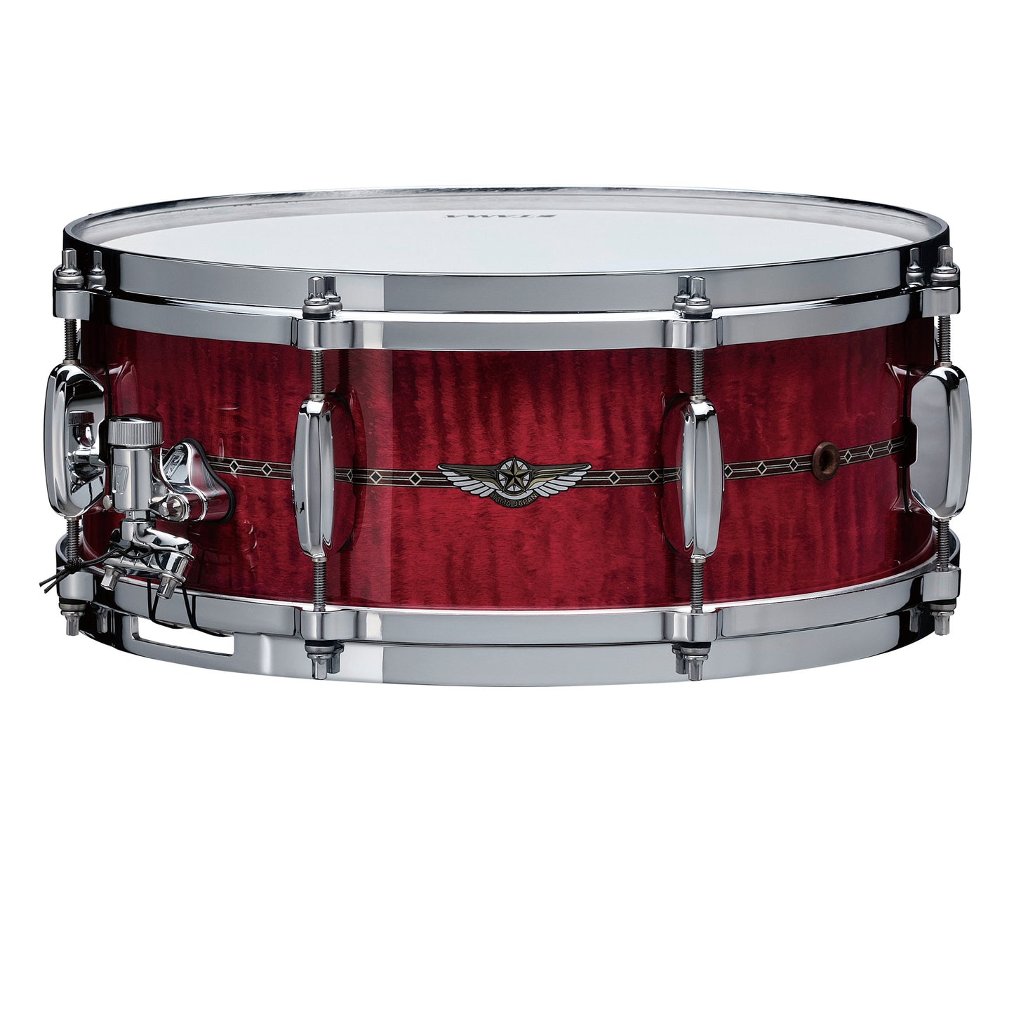 TAMA STAR Maple Snaredrum 14" x 5,5" - Raspberry Curly Maple/Chrom HW - Outside Inlay