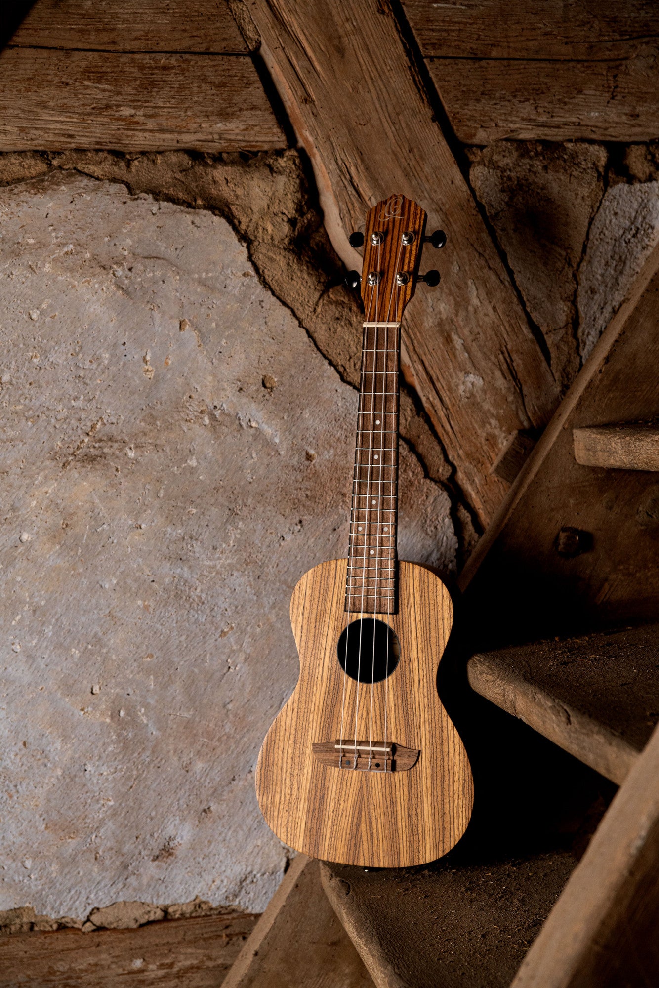 ORTEGA Timber Series Concert Preamp Ukulele 4 String - Zebrawood Natural + Bag