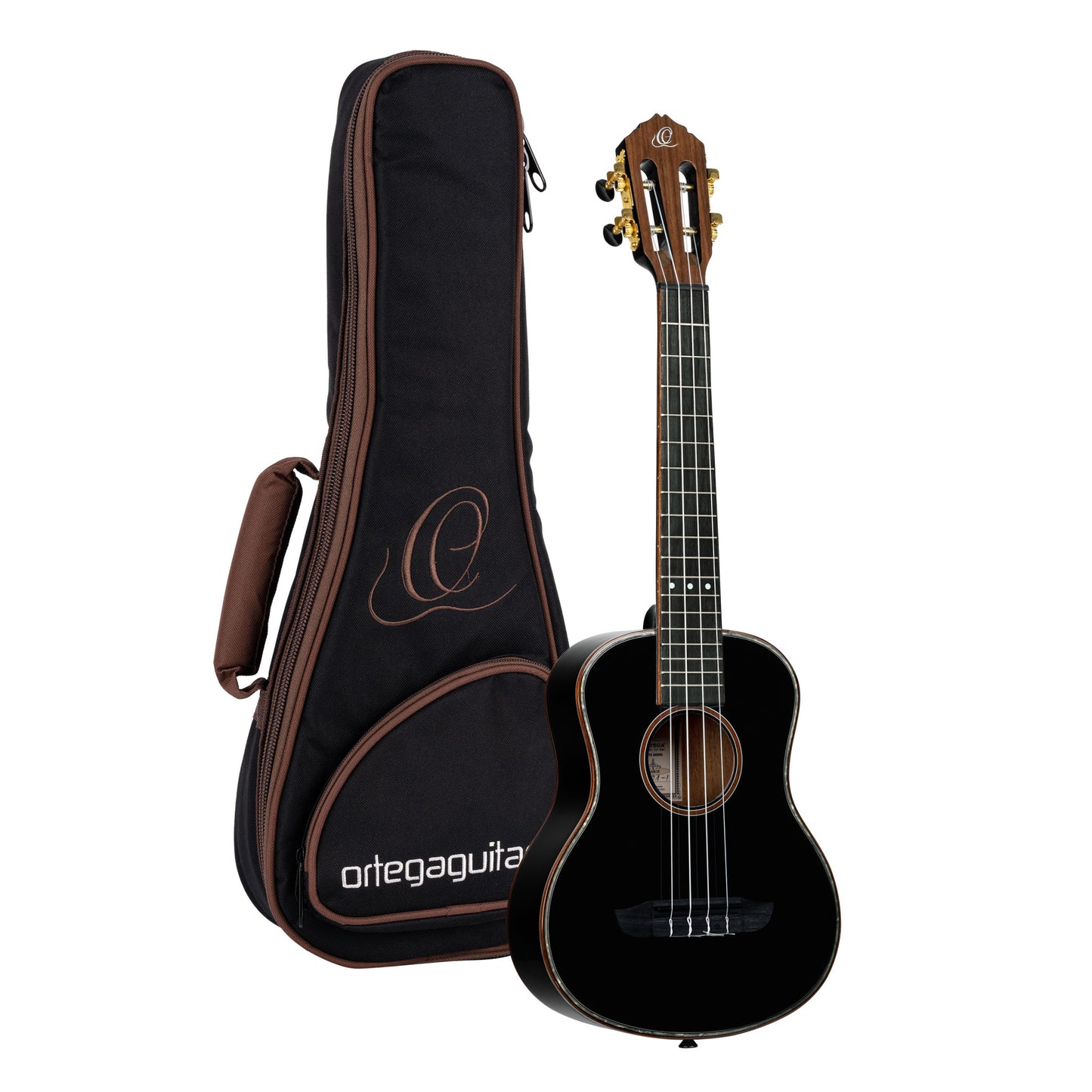 ORTEGA Onyx Serie Tenor Ukulele 4 String - Spruce / Mahogany Black + Bag