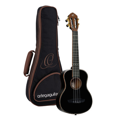 ORTEGA Onyx Serie Tenor Ukulele 4 String - Spruce / Mahogany Black + Bag