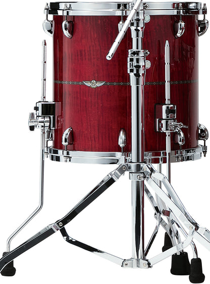 TAMA STAR Maple Floor Tom 16" x 14" - Raspberry Curly Maple/Chrom HW/mit Inlay (outside)