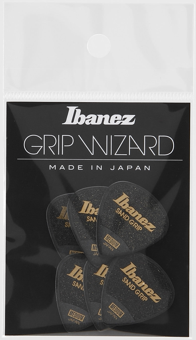 IBANEZ Grip Wizard Series Sand Grip Flat Pick - 6er Pack