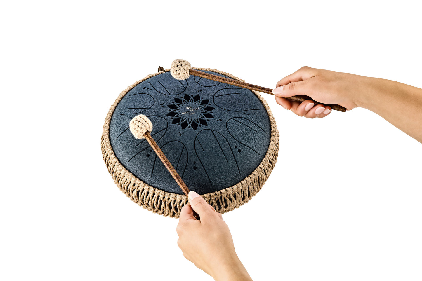 MEINL Sonic Energy Medium Octave Steel Tongue Drum 10" - C Minor/8 Notes/432 Hz - Navy Blue
