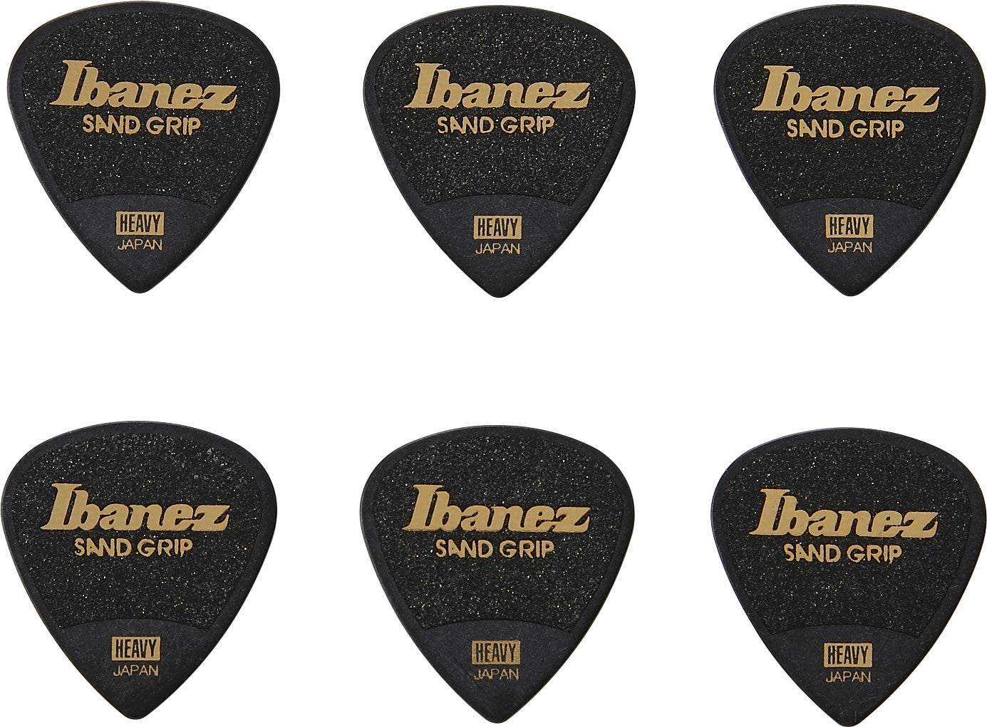 IBANEZ Grip Wizard Series Sand Grip Flat Pick - 6er Pack