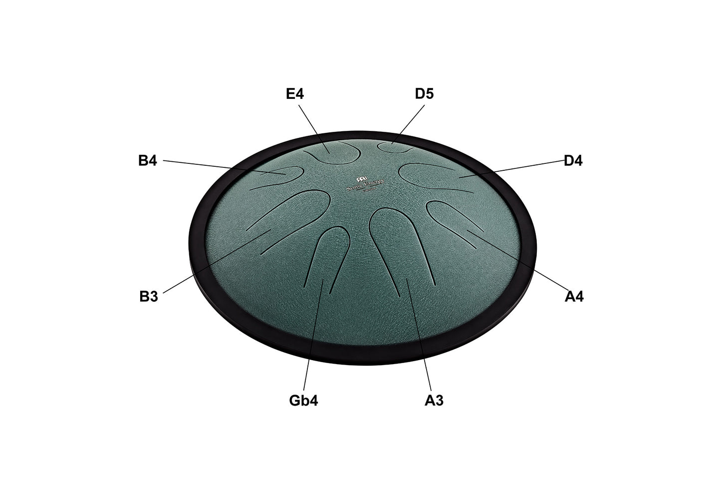 MEINL Sonic Energy 10" Compact Steel Tongue Drum, H Moll, 8 Töne, 432 Hz, Dunkelgrün