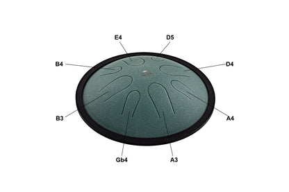 MEINL Sonic Energy 10" Compact Steel Tongue Drum, H Moll, 8 Töne, 432 Hz, Dunkelgrün