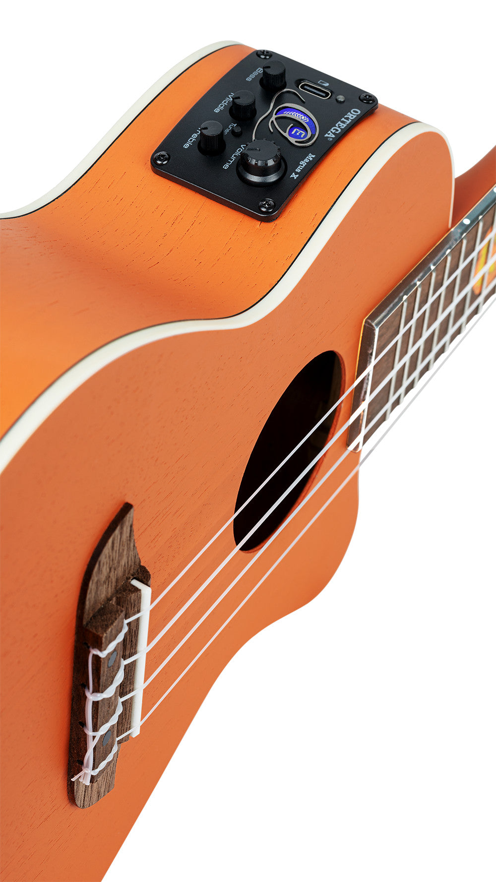 ORTEGA Custom Built Series Halloween Edition Concert Preamp Ukulele 4 String - Pumpkin Orange