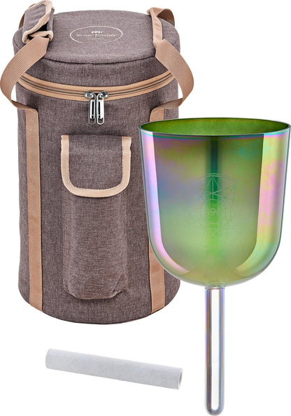 Meinl Sonic Energy 5.75" Essence Solfeggio Crystal Singing Bowl Ut 396 Hz, Olivgrün