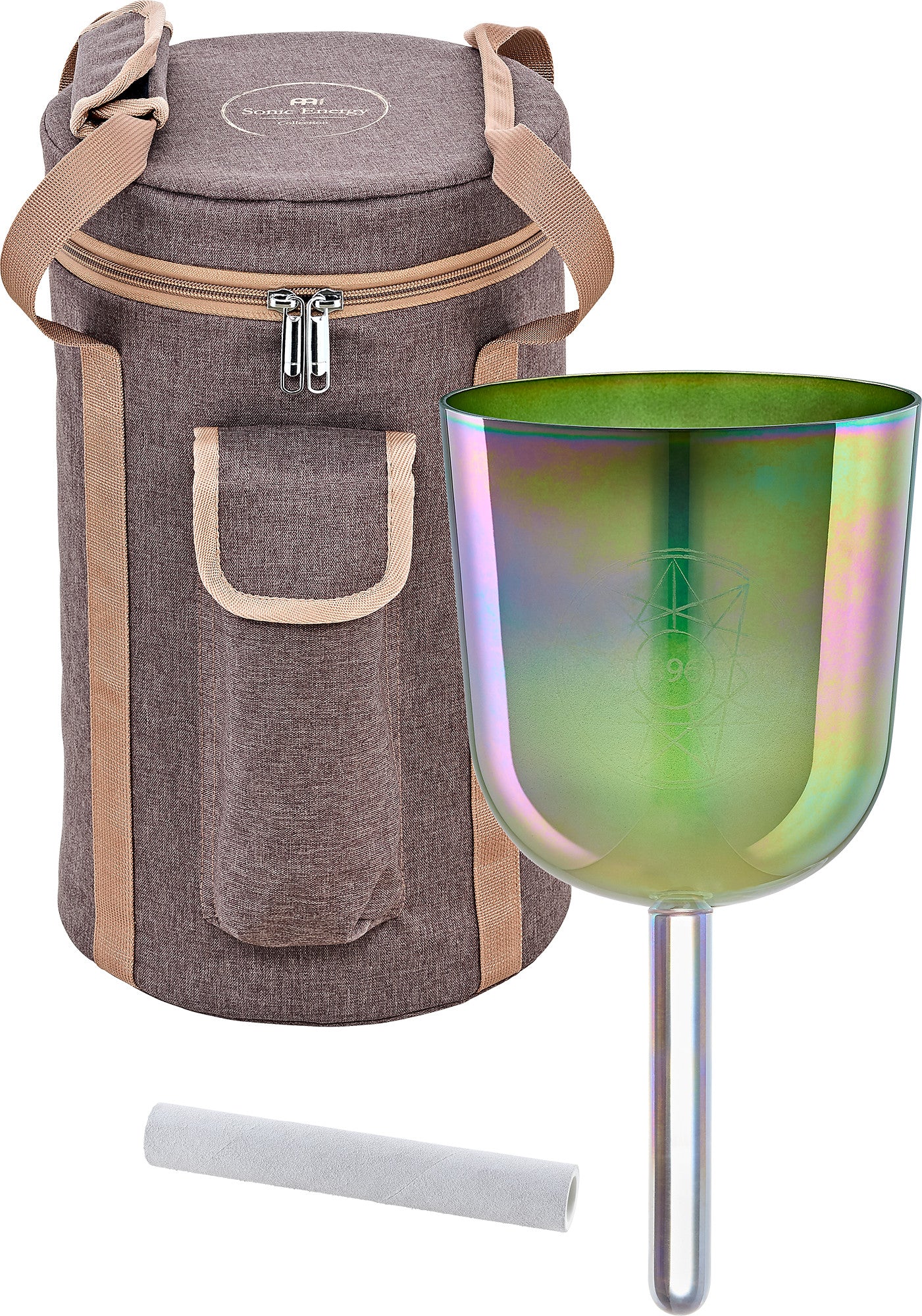 Meinl Sonic Energy 5.75" Essence Solfeggio Crystal Singing Bowl Ut 396 Hz, Olivgrün