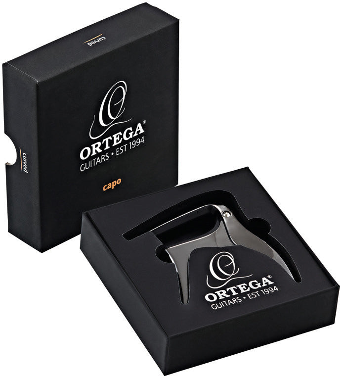 ORTEGA Curved Guitar Capo - Black Chrome