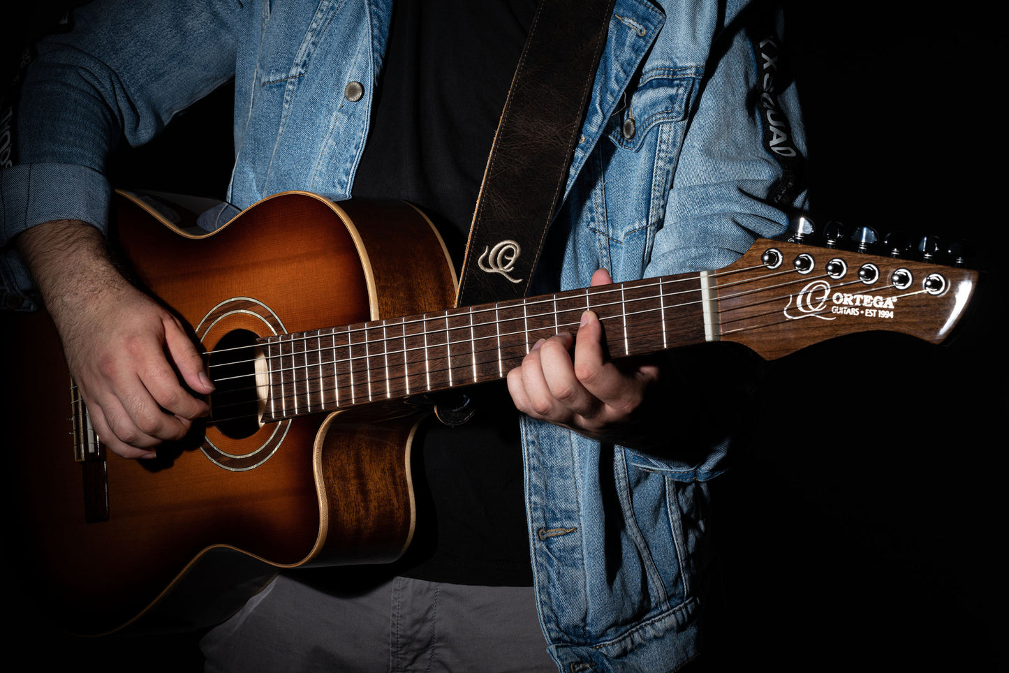 ORTEGA Wildledergitarrengurt - Patina Bronze