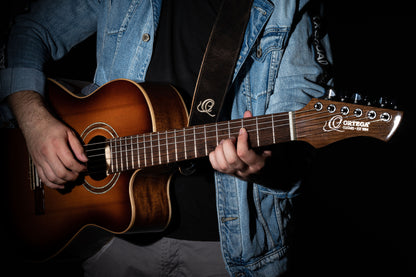 ORTEGA Wildledergitarrengurt - Patina Bronze