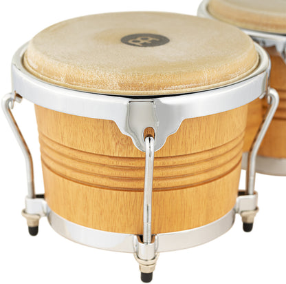 MEINL Percussion Wood Bongo 6 3/4" Macho & 8" Hembra - Super Natural/Chrome HW