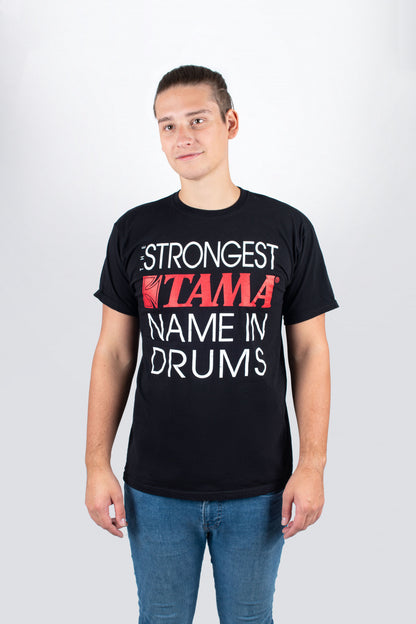 Tama t-shirt in black with "Strongest Name" frontprint