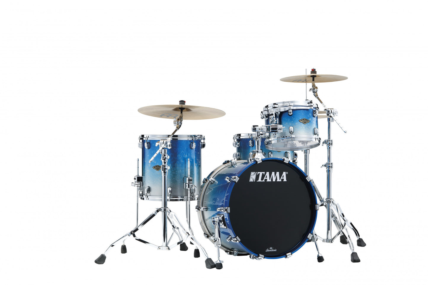 TAMA Starclassic Walnut/Birch Lacquer Shell Kit 3 teilig - Molten Blue Ice Fade/Chrom HW