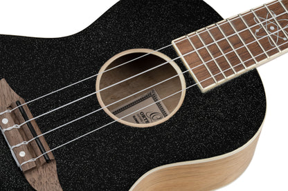 ORTEGA Element Serie Konzert Ukulele 4 String - Spruce / Catalpa Metallic Black + Bag
