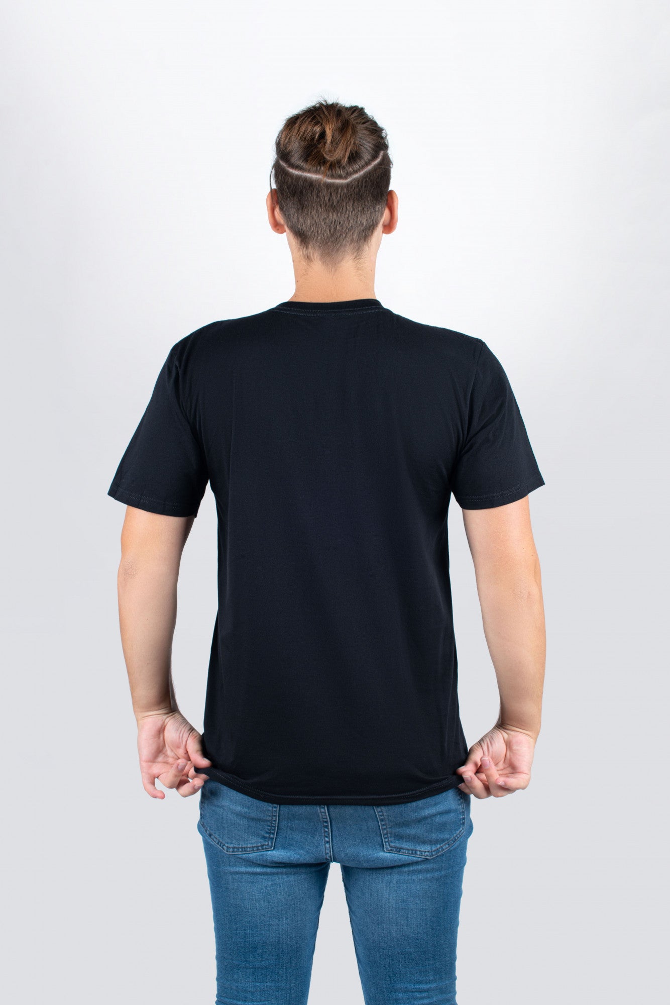 Tama t-shirt in black with Flourish Tee print