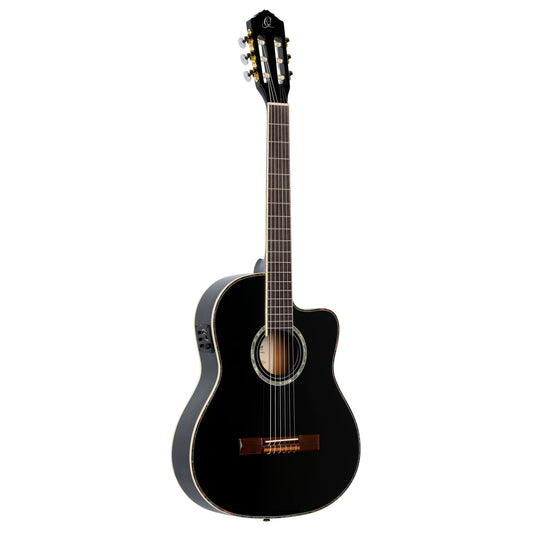 ORTEGA Family Series Pro 4/4 Konzertgitarre 6 String - Massive Fichte / Mahagoni Black + Bag