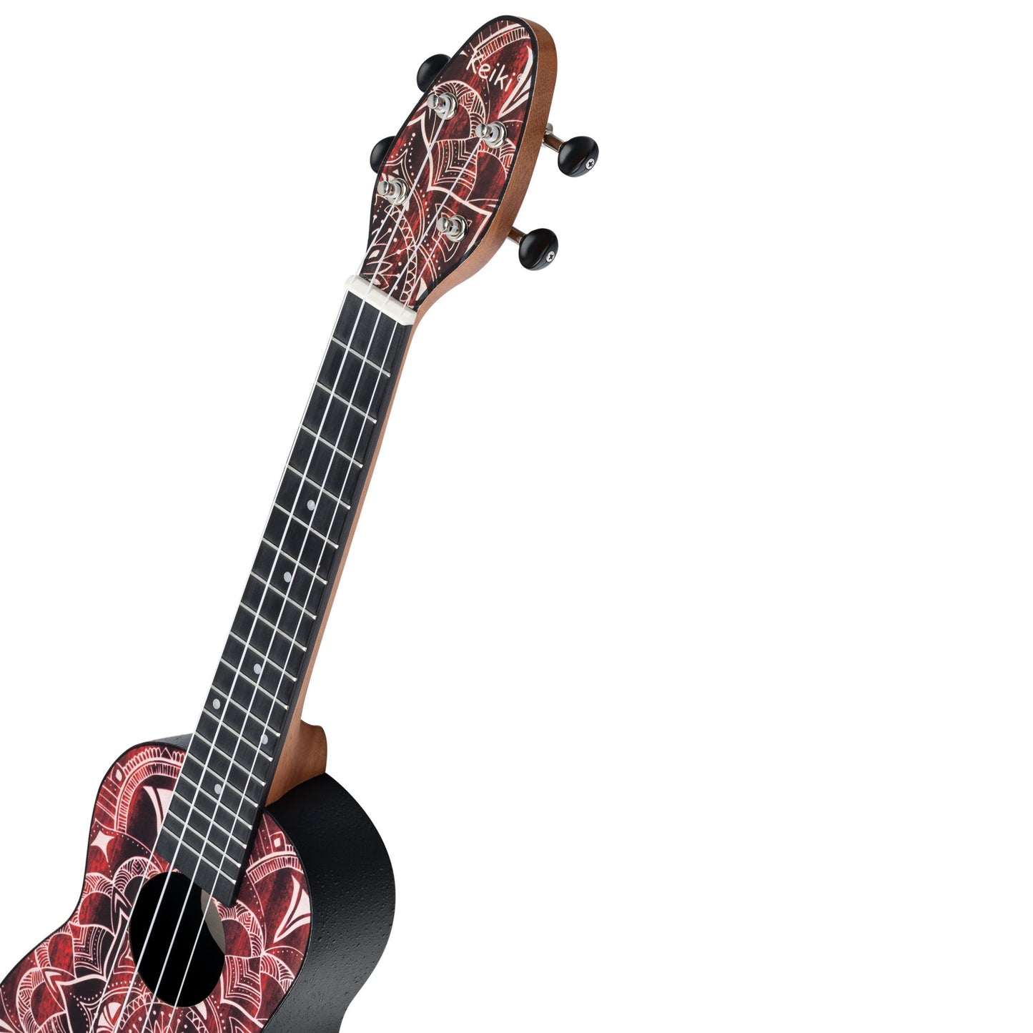 KEIKI K2 Serie Superscale Sopran Ukulele Set - Agathis / Red Kaleidoscope