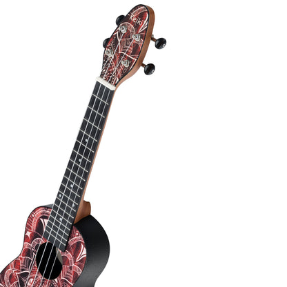 KEIKI K2 Serie Superscale Sopran Ukulele Set - Agathis / Red Kaleidoscope