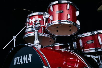 TAMA Stagestar Drum Set 5 teilig (22" BD) - Candy Red Sparkle/Chrom HW + MEINL Cymbals BCS Cymbal Set