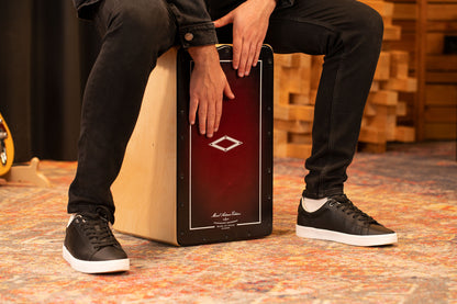 MEINL Percussion Artisan Edition Series String Cajon Tango Line - Red Fade