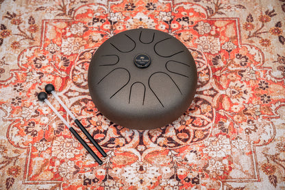 MEINL Sonic Energy Steel Tongue Drum 12" - G Major/8 Notes/440 Hz - Vintage Brown