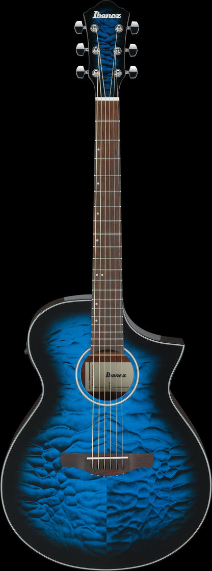 IBANEZ AEWC Acoustic Guitar 6-String - Transparent Blue Sunburst Top & Natural High Gloss Back & Side