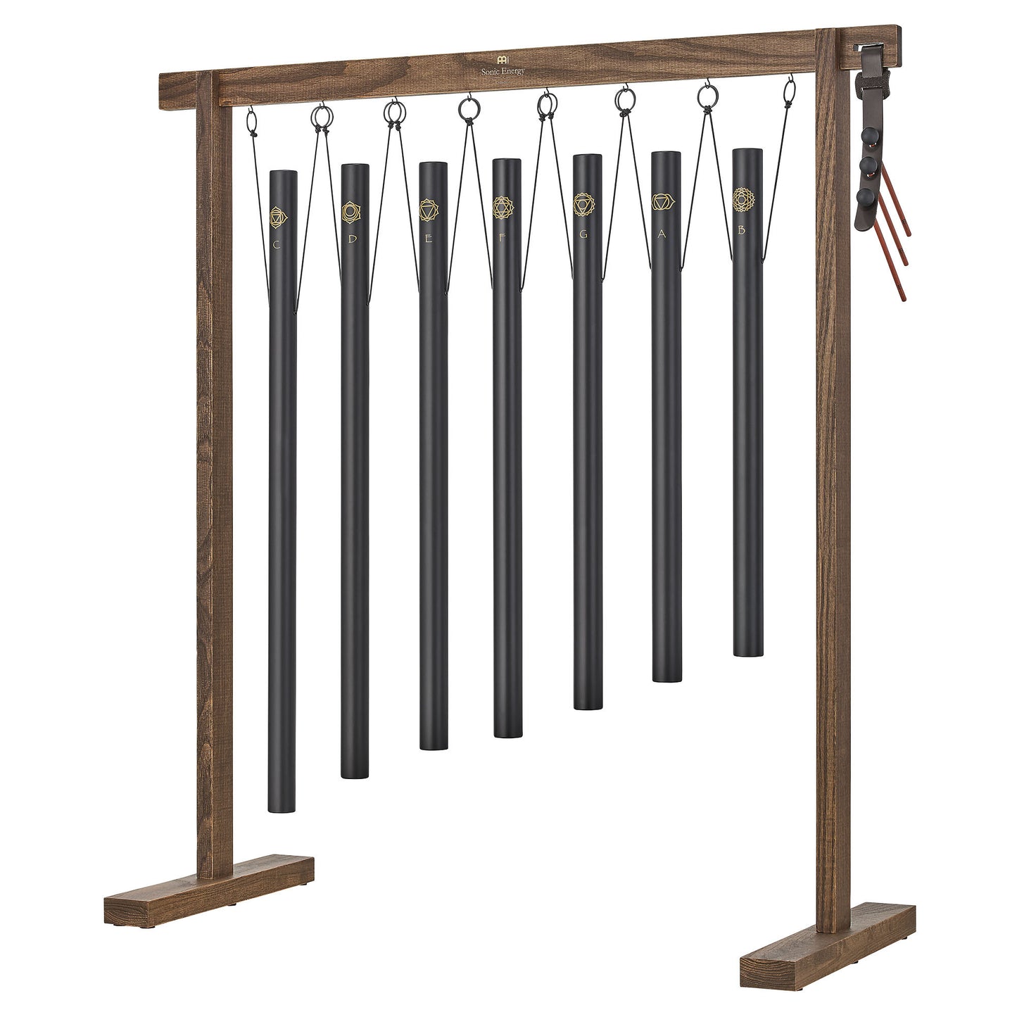 Meinl Sonic Energy Sound Bath Tube Chime Chakra Set, 432 Hz, Schwarz - 7 teilig