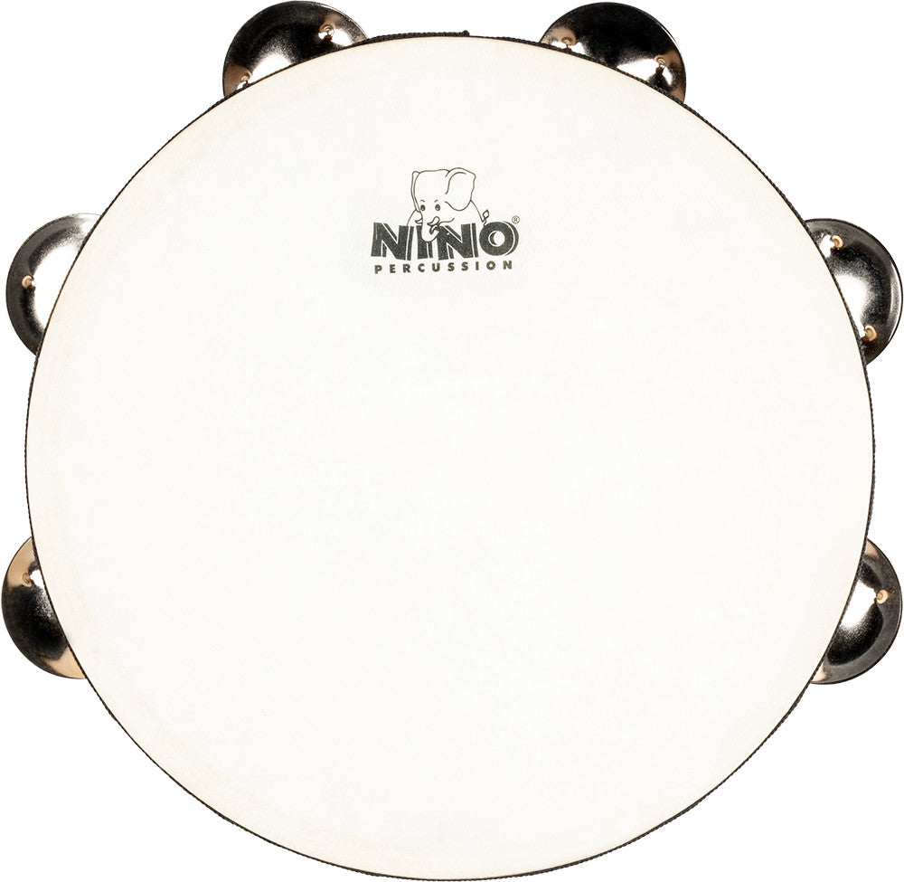 NINO Percussion Tamburin mit Kunststofffell - 8” einreihig