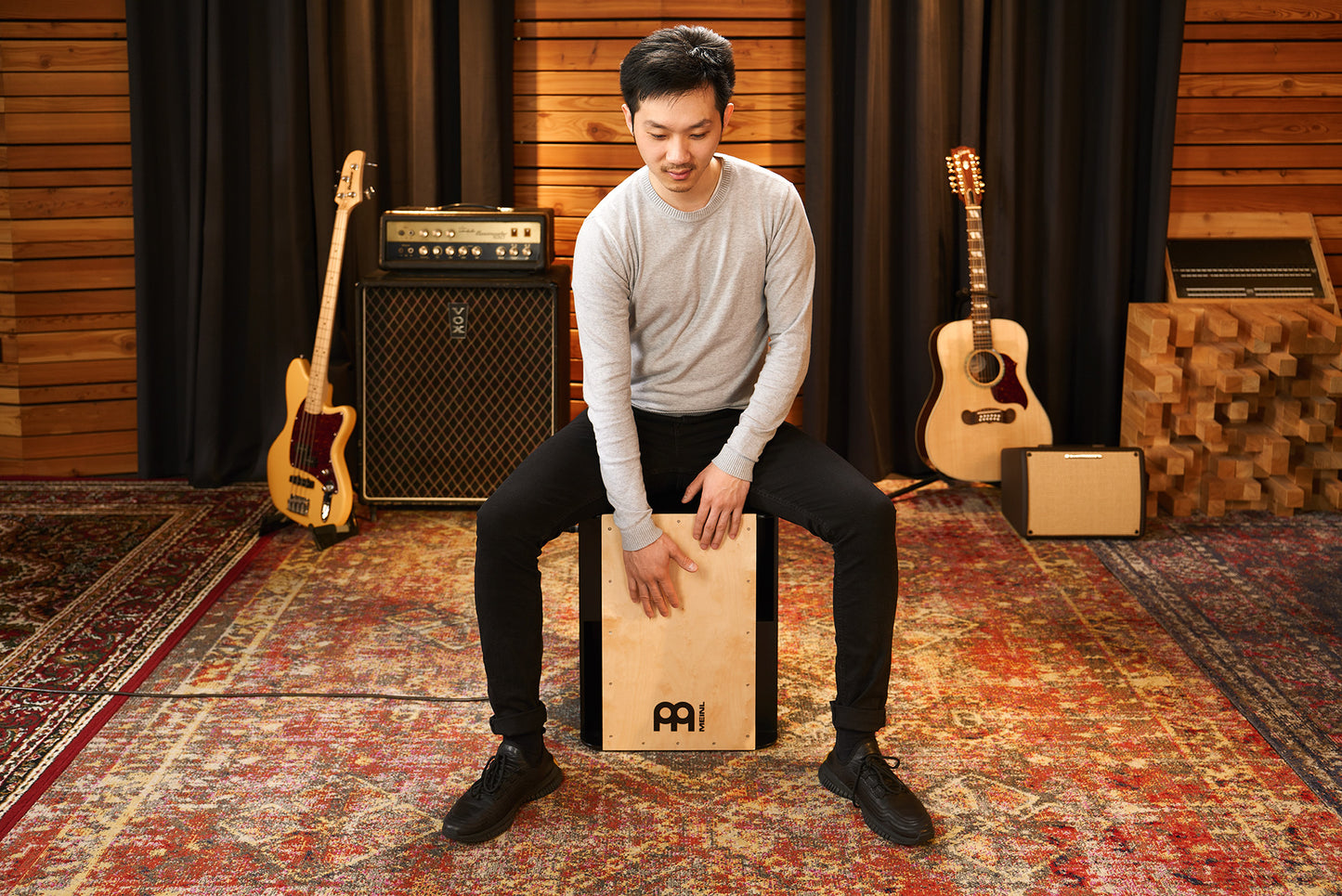 MEINL Percussion Bass Series Pickup Vertical Subwoofer Cajon - Baltic Birch