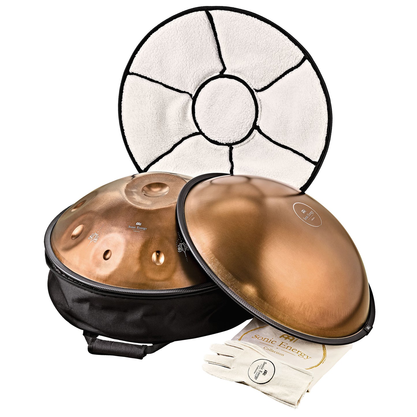 MEINL Sonic Energy Sensory Handpan, Stainless Steel, E La Sirena, 10 Notes, 432 Hz, Vintage copper, Engraved design