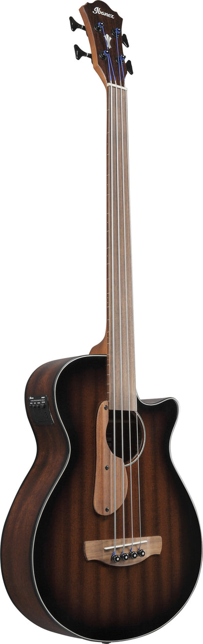 IBANEZ AEGB Acoustic Bass 4-String Fretless - Mahogany Sunburst High Gloss