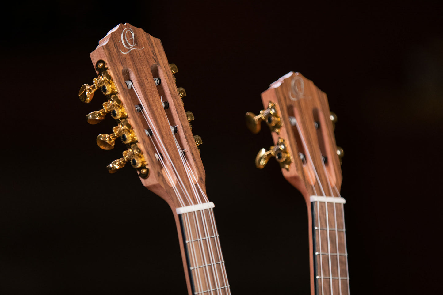 ORTEGA Custom Built Series Double-Neck Tenor Ukulele - Ovangkol Natural + Bag