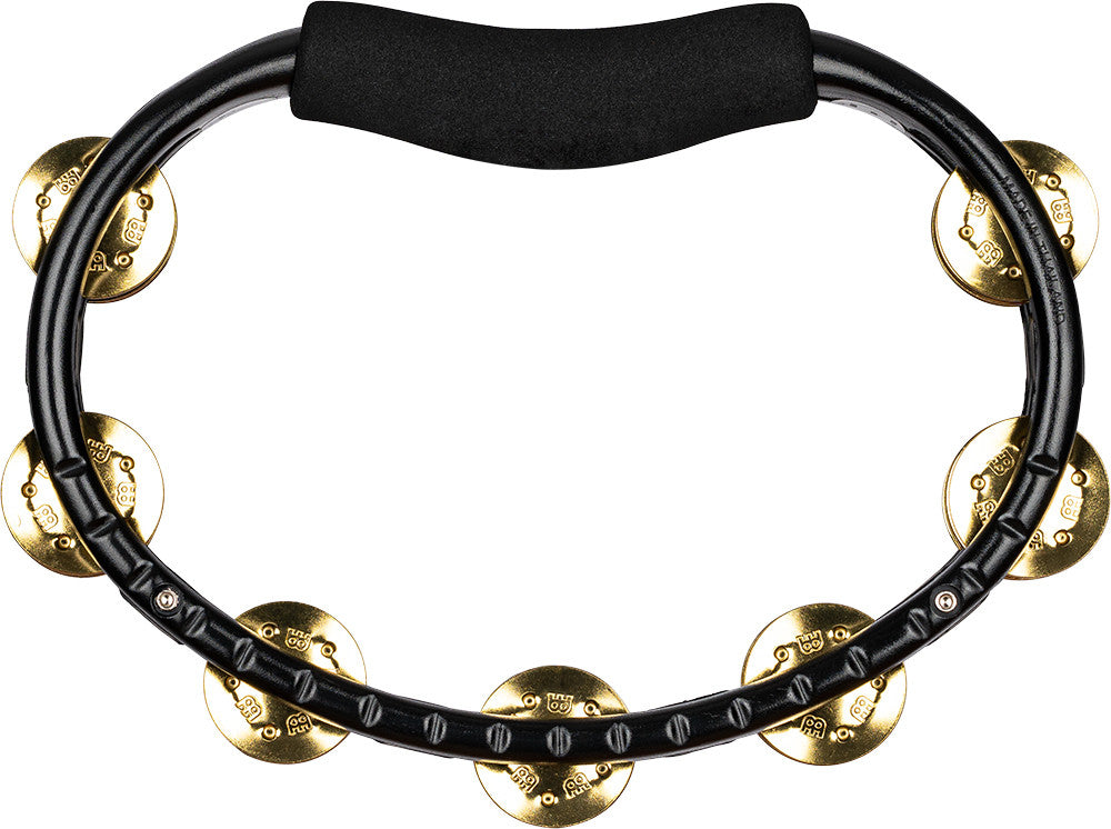 MEINL Percussion Traditional ABS Series Hand Held Molded ABS Tambourine - Black/Brass Jingles