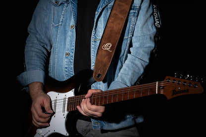 ORTEGA Echtledergitarrengurt - Vintage Cognac