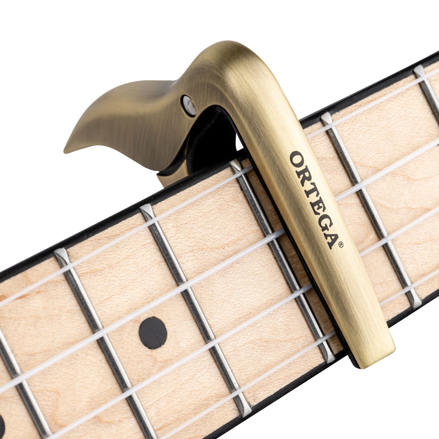 ORTEGA Ukulele Capo - Brushed Brass Design