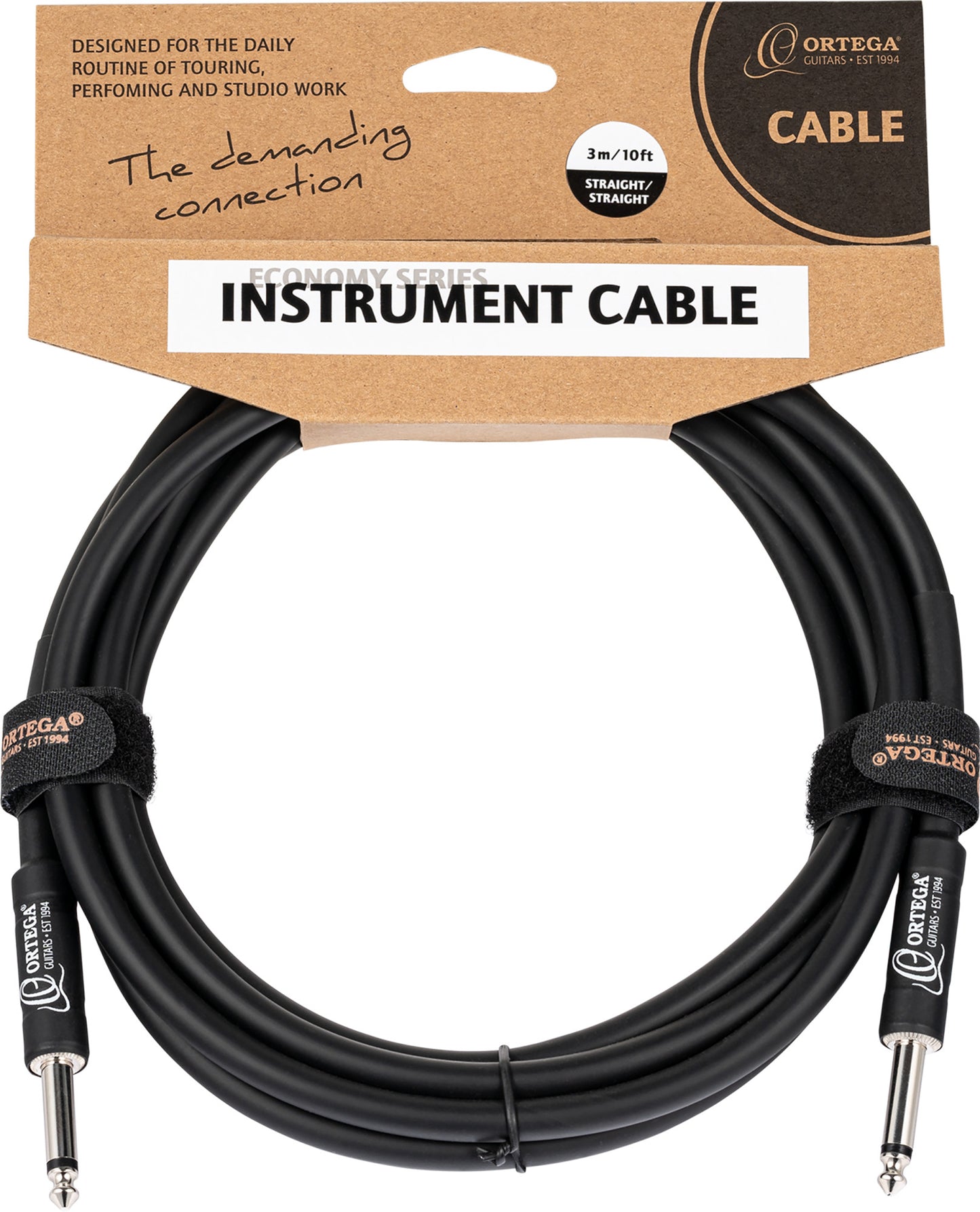 ORTEGA Economy Series Instrumentenkabel gerade/gerade Klinkenstecker, 8 mm - 3,0 m
