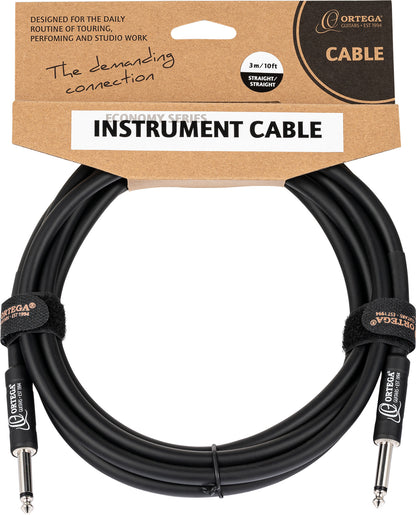 ORTEGA Economy Series Instrumentenkabel gerade/gerade Klinkenstecker, 8 mm - 3,0 m