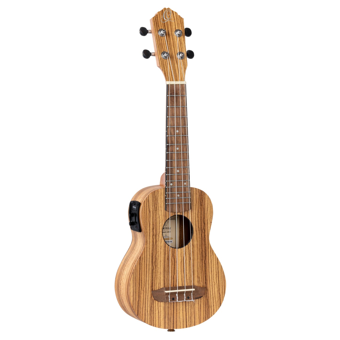 ORTEGA Timber Serie Sopran Preamp Ukulele 4 String - Zebrawood Natural + Bag