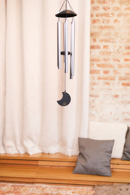 Meinl Sonic Energy Moon Meditation Chime 32"/80 cm - 432 Hz - Runder Bogendeckel/Silber
