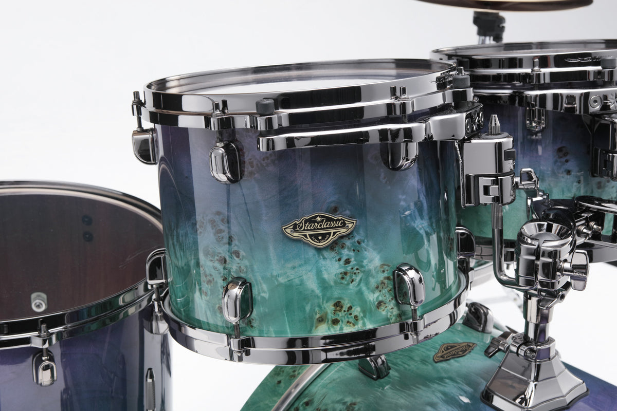 TAMA Starclassic Walnut/Birch Lacquer Rack Tom 8" x 7" - Nebula Mappa Burl Fade/Black Nickel HW
