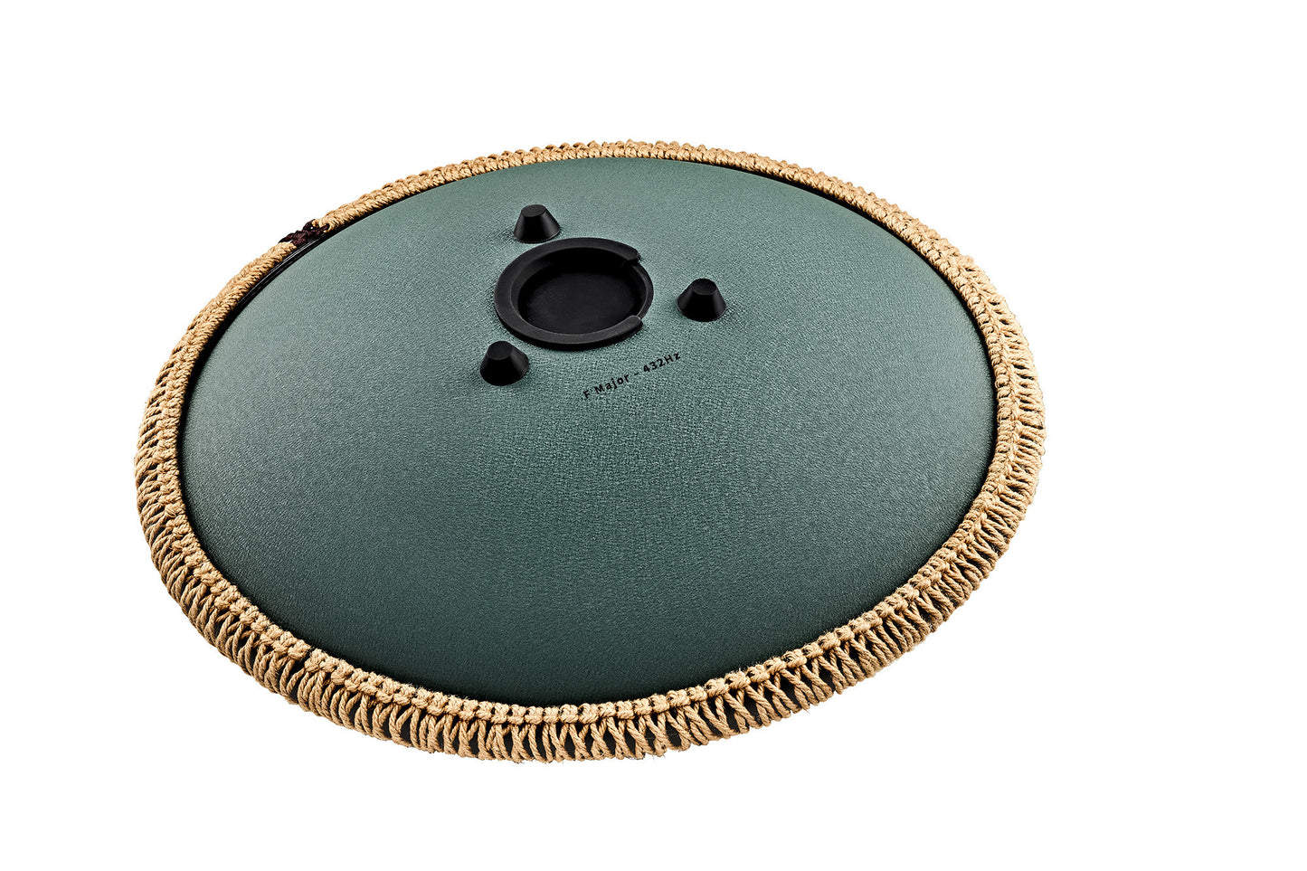 MEINL Sonic Energy Octave Steel Tongue Drum 16" - F Major/9 Notes/432 Hz - Dark Green, Engraved floral design
