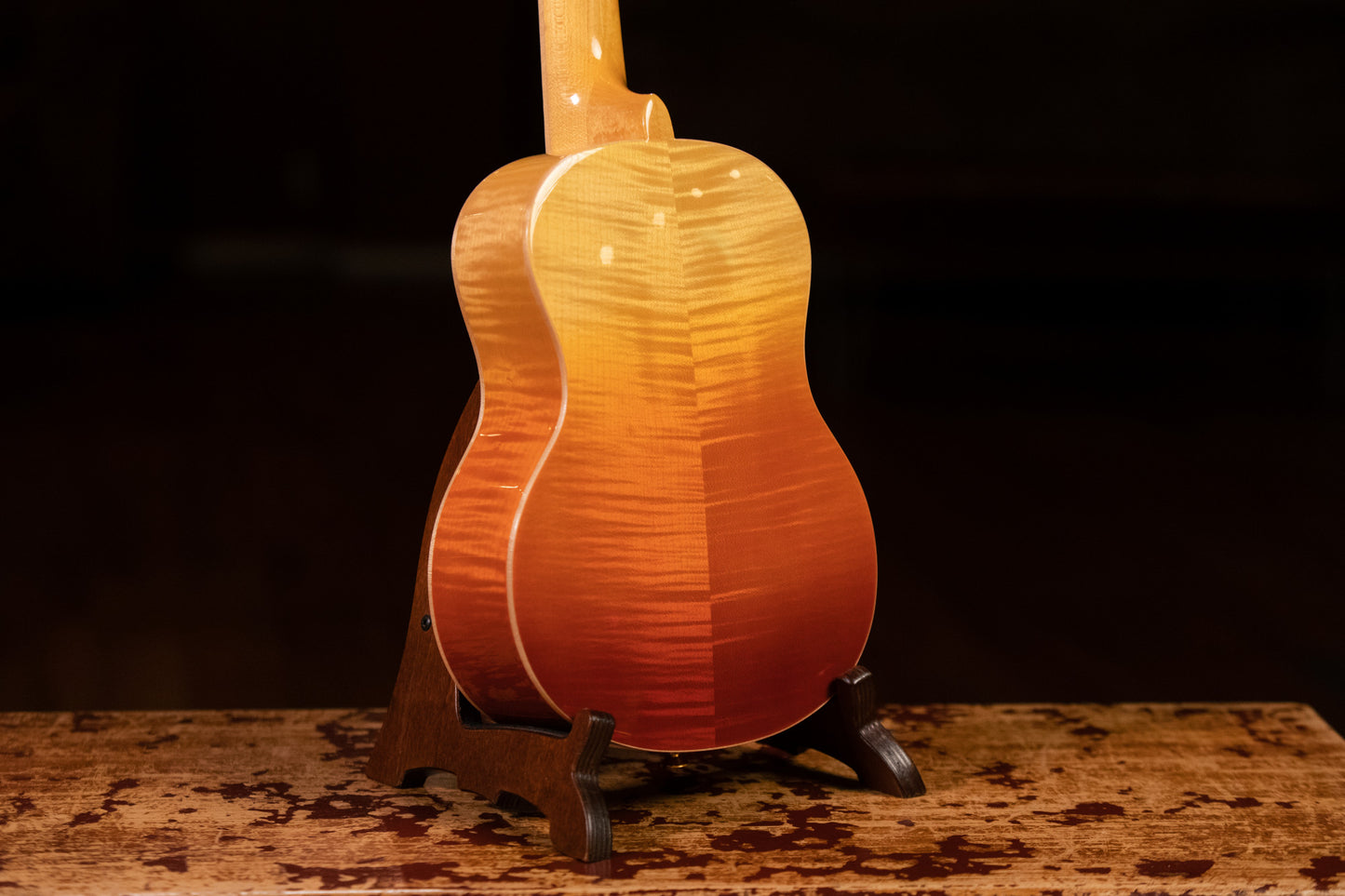 ORTEGA Prism Series Tenor Ukulele 4 String - Flamed Maple Tequila Burst Fade + Bag